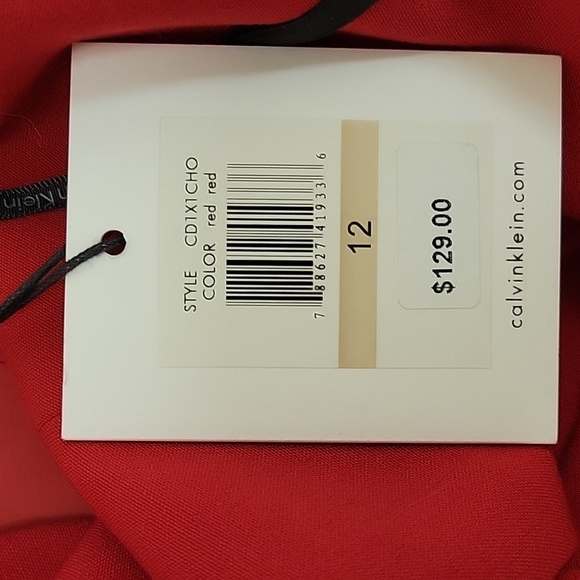 Calvin Klein women's sleeveless red dress fully lined new with tags. sz 12 - Picture 5 of 7